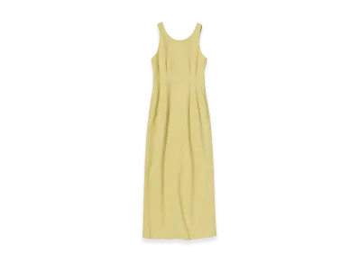 AURALEE Women's Tense Wool Double Cloth Sleeveless Dress "Dusty Lime"