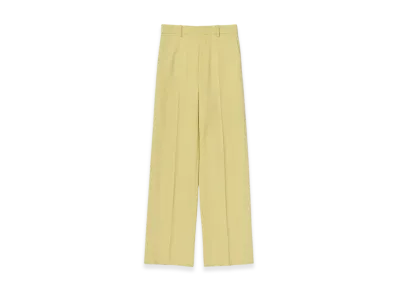 AURALEE Women's Tense Wool Double Cloth Slacks "Dusty Lime"