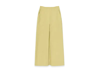 AURALEE Women's Tense Wool Double Cloth Slit Skirt "Dusty Lime"