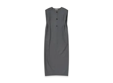 AURALEE Women's Structured Wool Double Cloth Sleeveless Dress "Top Gray"