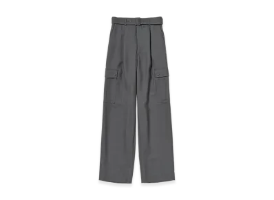 AURALEE Women's Structured Wool Double Cloth Cargo Pants "Top Gray"