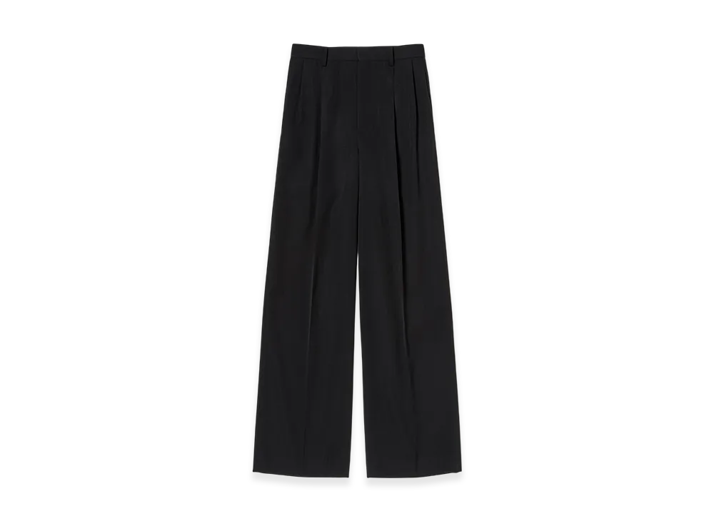 AURALEE Women's Light Wool Max Gabardine Two-Tuck Slacks "Top Black"