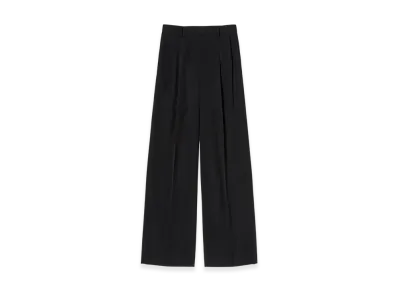AURALEE Women's Light Wool Max Gabardine Two-Tuck Slacks "Top Black"
