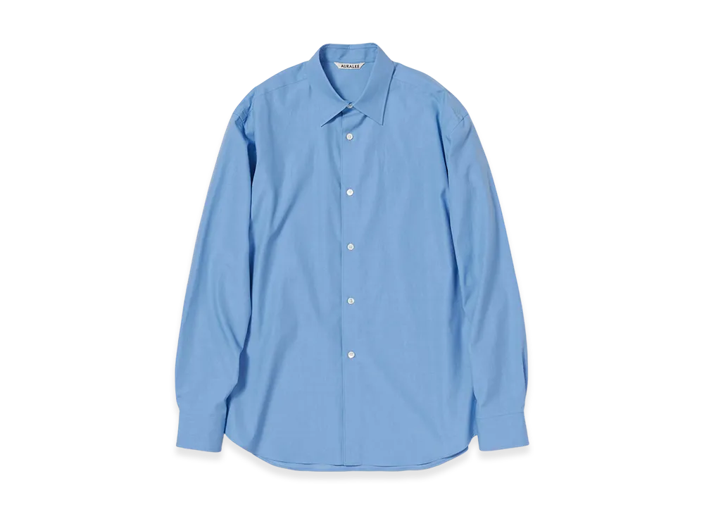 AURALEE Women's Washed Finx Twill Shirt "Blue"
