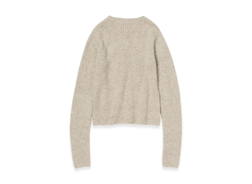 AURALEE Women's Cashmere Melange Knit P/O "Top Gray Beige"