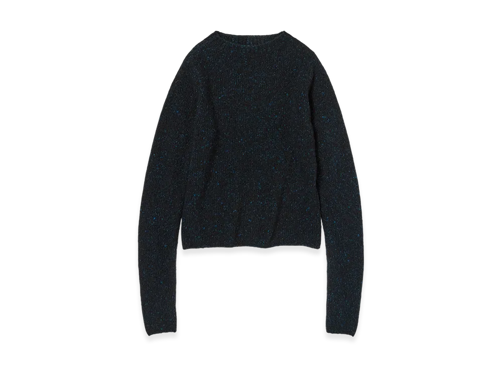 AURALEE Women's Cashmere Melange Knit P/O "Top Navy Black"