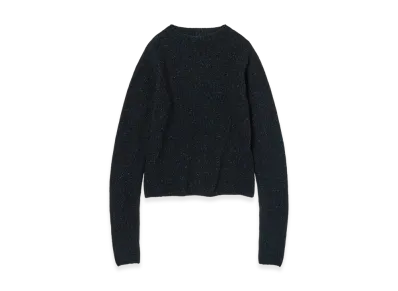 AURALEE Women's Cashmere Melange Knit P/O "Top Navy Black"