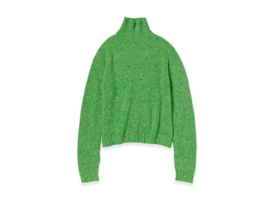 AURALEE Women's Cashmere Melange Knit Turtle "Top Green"