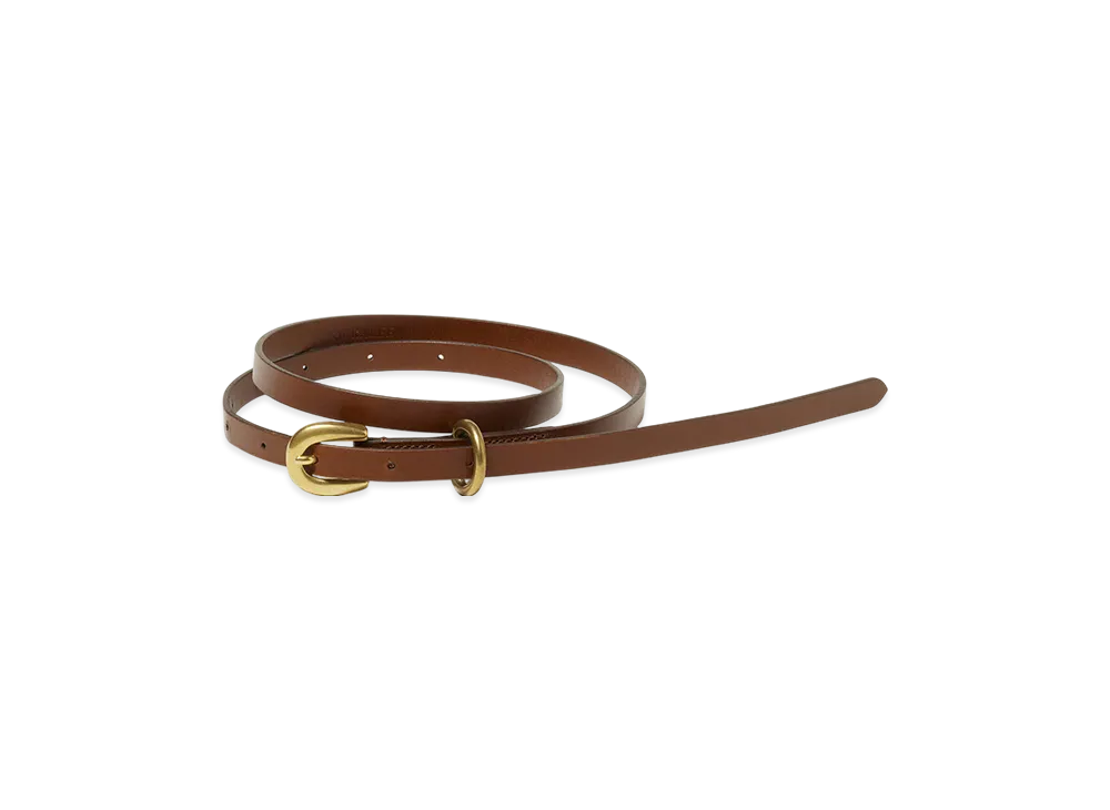 AURALEE Women's Leather Narrow Belt "Brown"