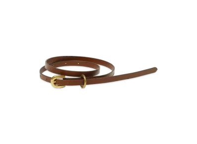 AURALEE Women's Leather Narrow Belt "Brown"