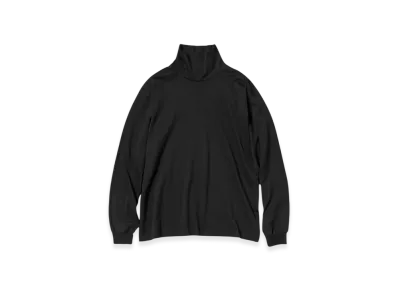 AURALEE Luster Plaiting Hi Neck L/S T-Shirt "Black"