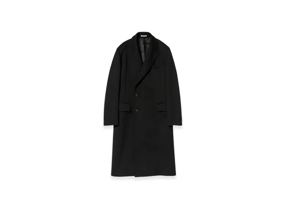 AURALEE Cashemere Wool Mosser Soutien Collar Coat "Black"