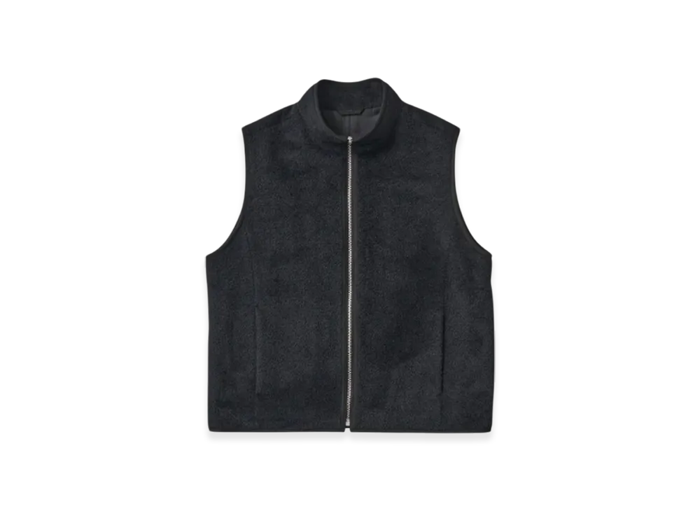 AURALEE Brushed Suri Alpaca Mohair Vest "Black"