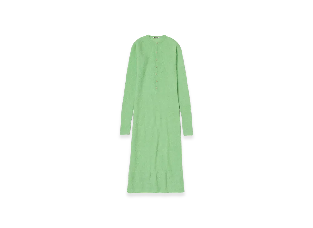 AURALEE Baby Suri Alpaca Sheer Knit One Piece "Light Green"