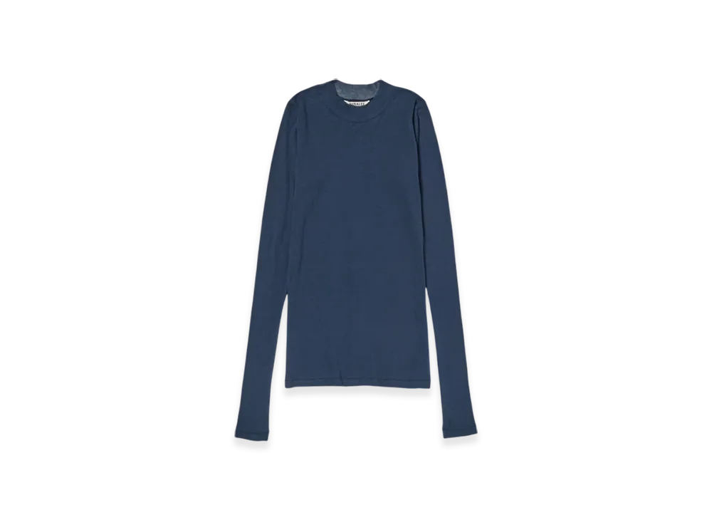 AURALEE High Gauge Sheer Rib L/S T-Shirt "Navy"