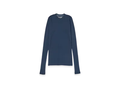 AURALEE High Gauge Sheer Rib L/S T-Shirt "Navy"