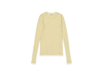 AURALEE High Gauge Sheer Rib L/S T-Shirt "Yellow"