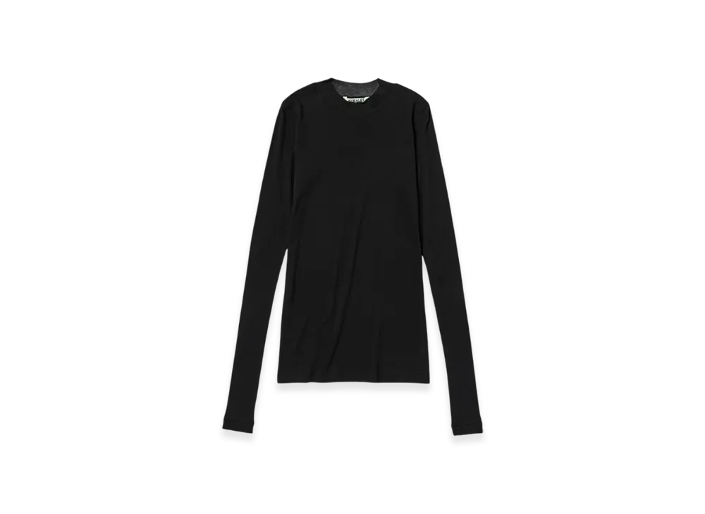 AURALEE High Gauge Sheer Rib L/S T-Shirt "Black"
