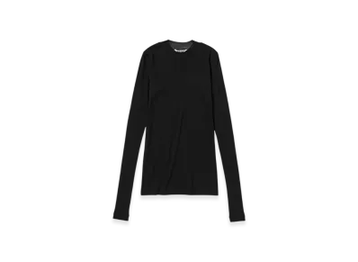AURALEE High Gauge Sheer Rib L/S T-Shirt "Black"