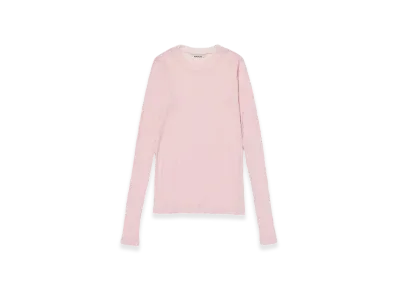 AURALEE High Gauge Sheer Rib L/S T-Shirt "Pink"