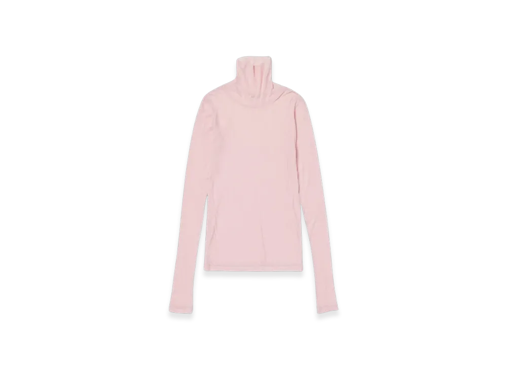 AURALEE High Gauge Sheer Rib Turtle Neck L/S T-Shirt "Pink"