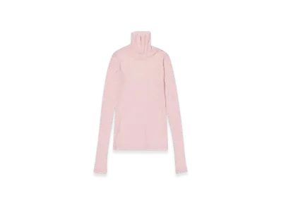 AURALEE High Gauge Sheer Rib Turtle Neck L/S T-Shirt "Pink"