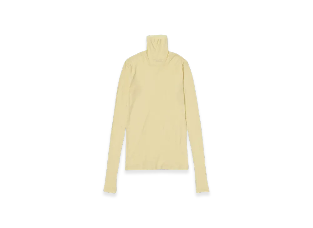 AURALEE High Gauge Sheer Rib Turtle Neck L/S T-Shirt "Yellow"