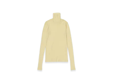 AURALEE High Gauge Sheer Rib Turtle Neck L/S T-Shirt "Yellow"