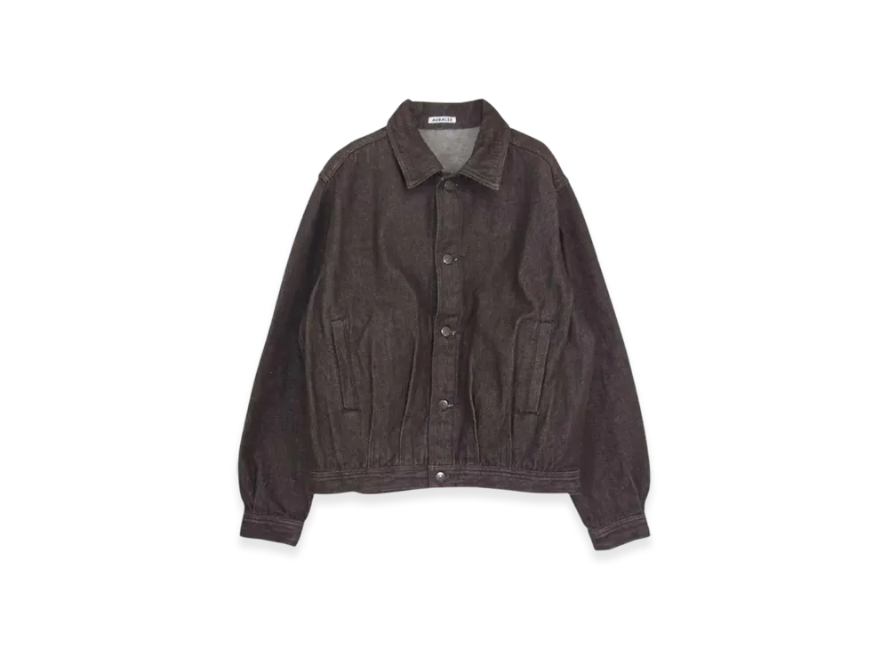 AURALEE Washed Hard Twist Denim Blouson "Brown"