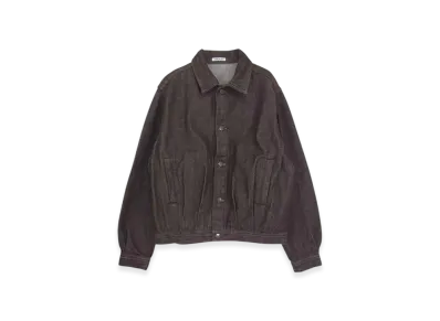 AURALEE Washed Hard Twist Denim Blouson "Brown"