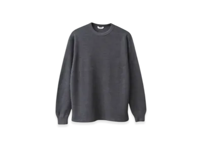 AURALEE Wool Cotton Thermal Sweat P/O "Charcoal"