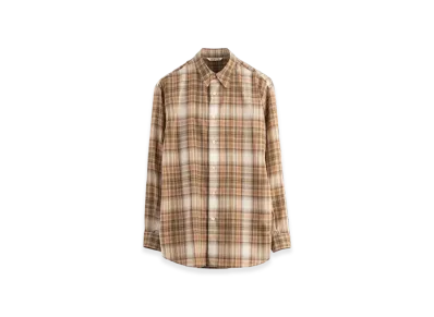AURALEE Wool Recycled Polyester Cloth Shirt "Beige Check"