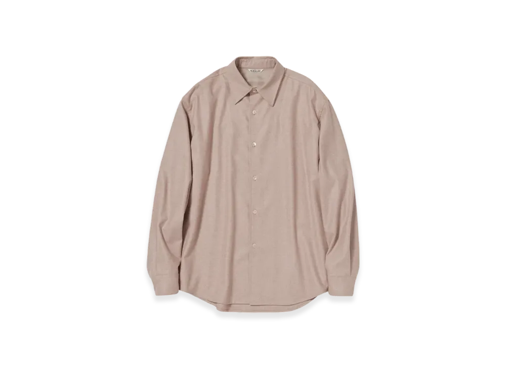 AURALEE Wool Fulling Flannel Shirt "Top Light Pink"