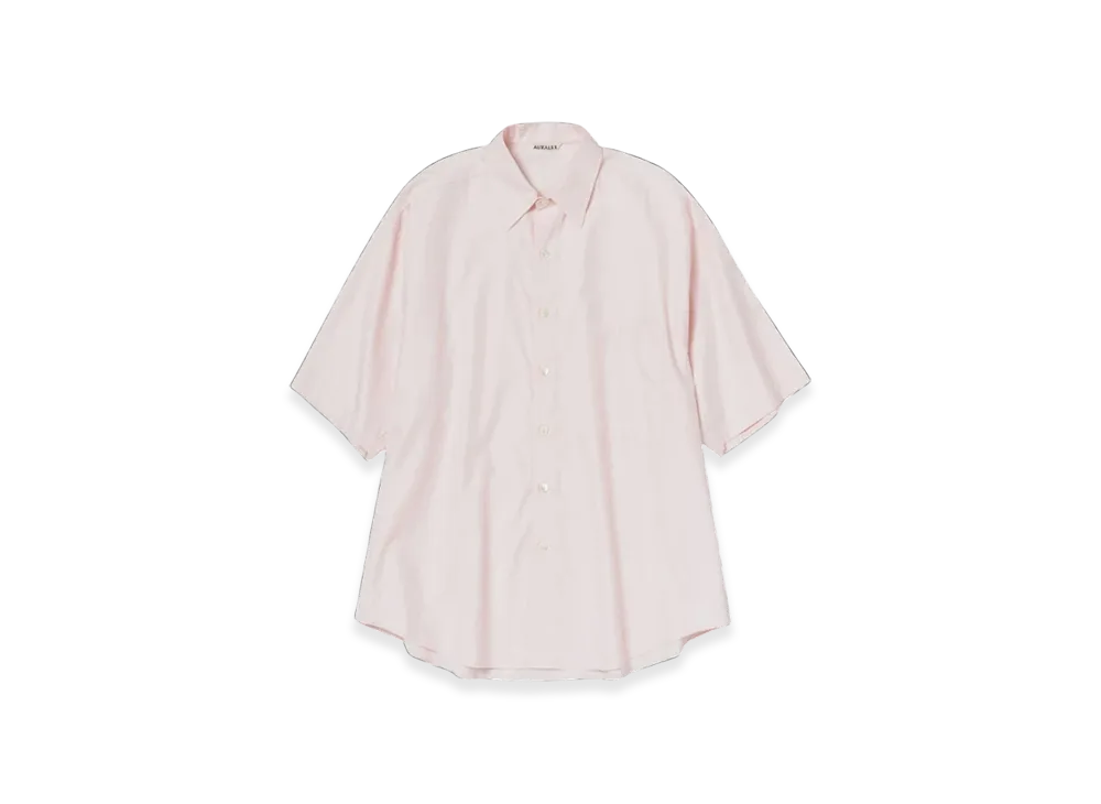 AURALEE Washed Finx Twill Big Half Sleeved Shirt 22SS "Light Pink"