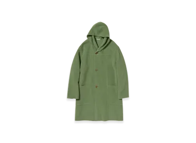 AURALEE Velour Brushed Wool Melton Hand Sewn Hooded Coat 22AW "Sage Green"