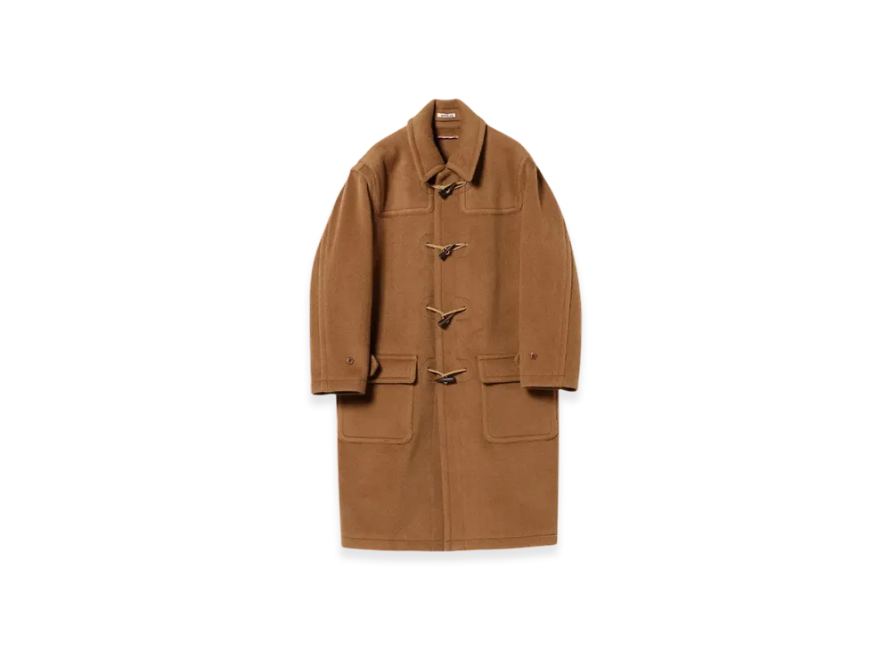 AURALEE Wool Heringbone Pile Duffle Coat "Brown"