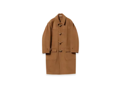 AURALEE Wool Heringbone Pile Duffle Coat "Brown"