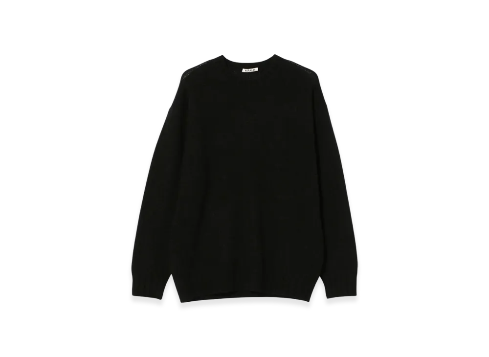AURALEE Shetland Wool Cashmere Knit Pullover "Black"