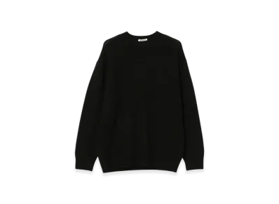 AURALEE Shetland Wool Cashmere Knit Pullover "Black"