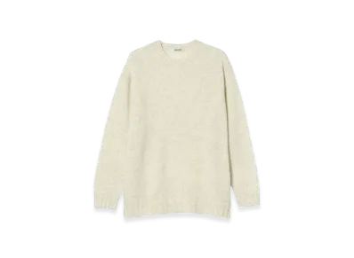 AURALEE Shetland Wool Cashmere Knit Pullover "Top White"