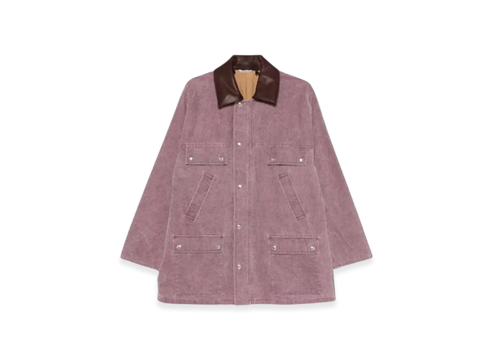AURALEE Washed Organic Canvas Hunting Blouson Jacket "Purple"