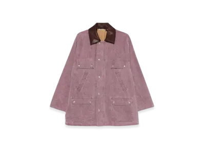 AURALEE Washed Organic Canvas Hunting Blouson Jacket "Purple"