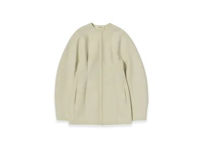 AURALEE Sponge Wool Twill Half Coat "Ivory"