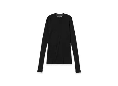 AURALEE Super High Gauge Sheer Rib L/S T-Shirt "Black"