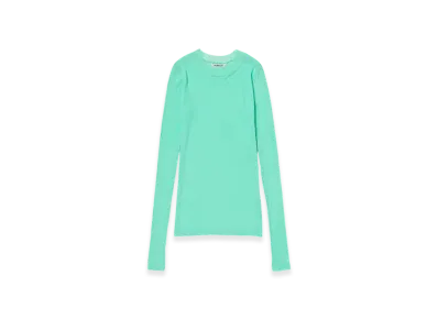 AURALEE Super High Gauge Sheer Rib L/S T-Shirt "Aqua Green"