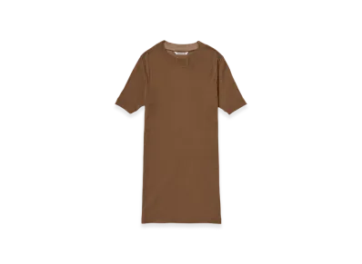 AURALEE Super High Gauge Sheer Rib T-Shirt "Brown"
