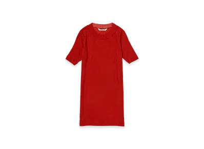 AURALEE Super High Gauge Sheer Rib T-Shirt "Red"