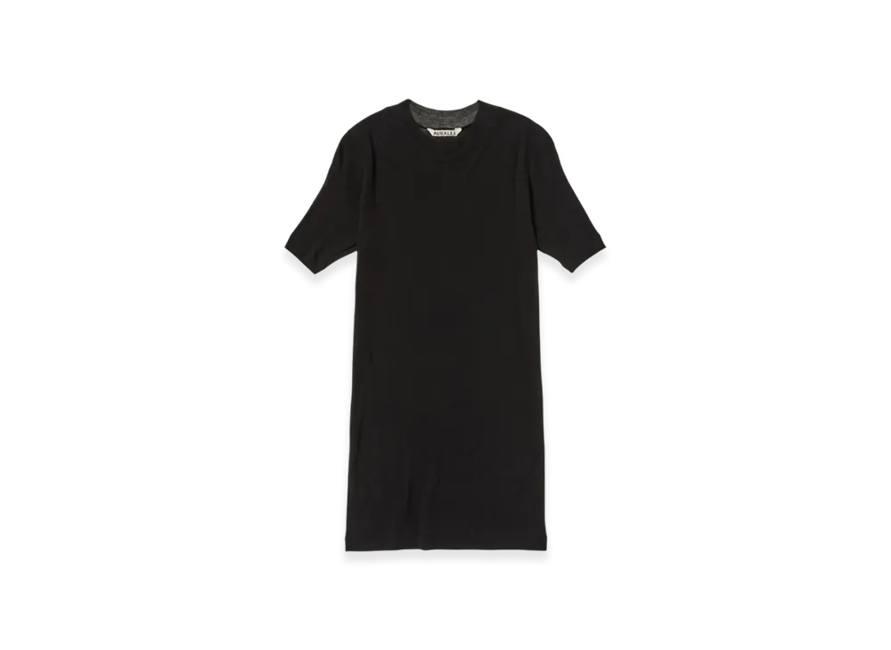 AURALEE Super High Gauge Sheer Rib T-Shirt "Black"