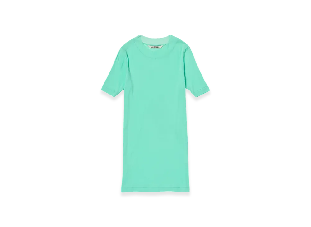 AURALEE Super High Gauge Sheer Rib T-Shirt "Aqua Green"