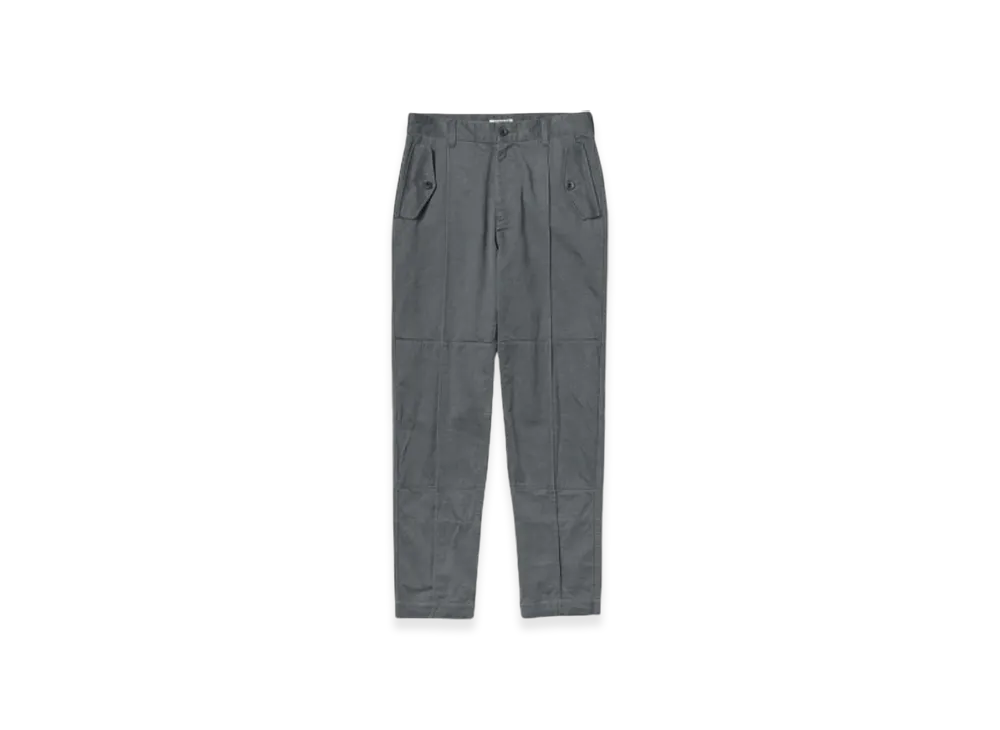 AURALEE Washed Finx Buggy Satin Narrow Field Pants "Charcoal Gray"